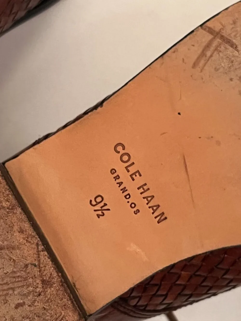 Cole Haan Leather Oxford Flats - Jagger Weave Men's 9.5 Preppy Business Dressy